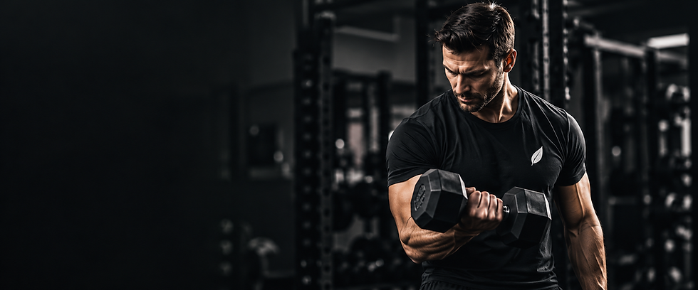 IMAGE OF A MAN LIFTING A DUMBELL