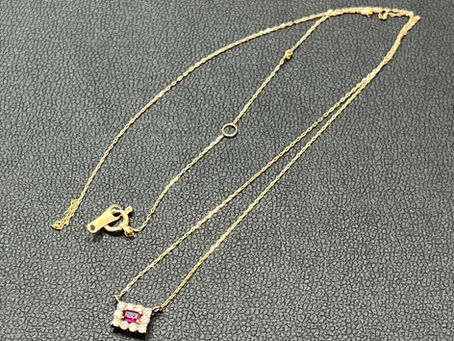 買取実績:K18アクセサリーネックレス ルビー&ダイヤ