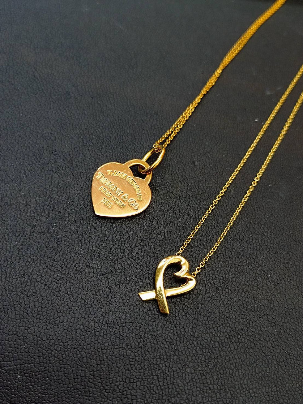 ティファニーTIFFANY&CO.リターン・トゥ ネックレス/ラヴィングハートネックレス 750 K18