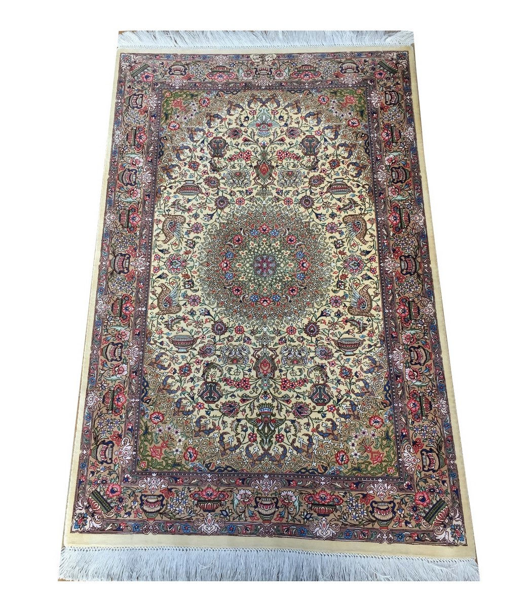 3137 Persian Qom %100 Silk 2.6x4