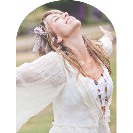 Woman feeling free with open arms