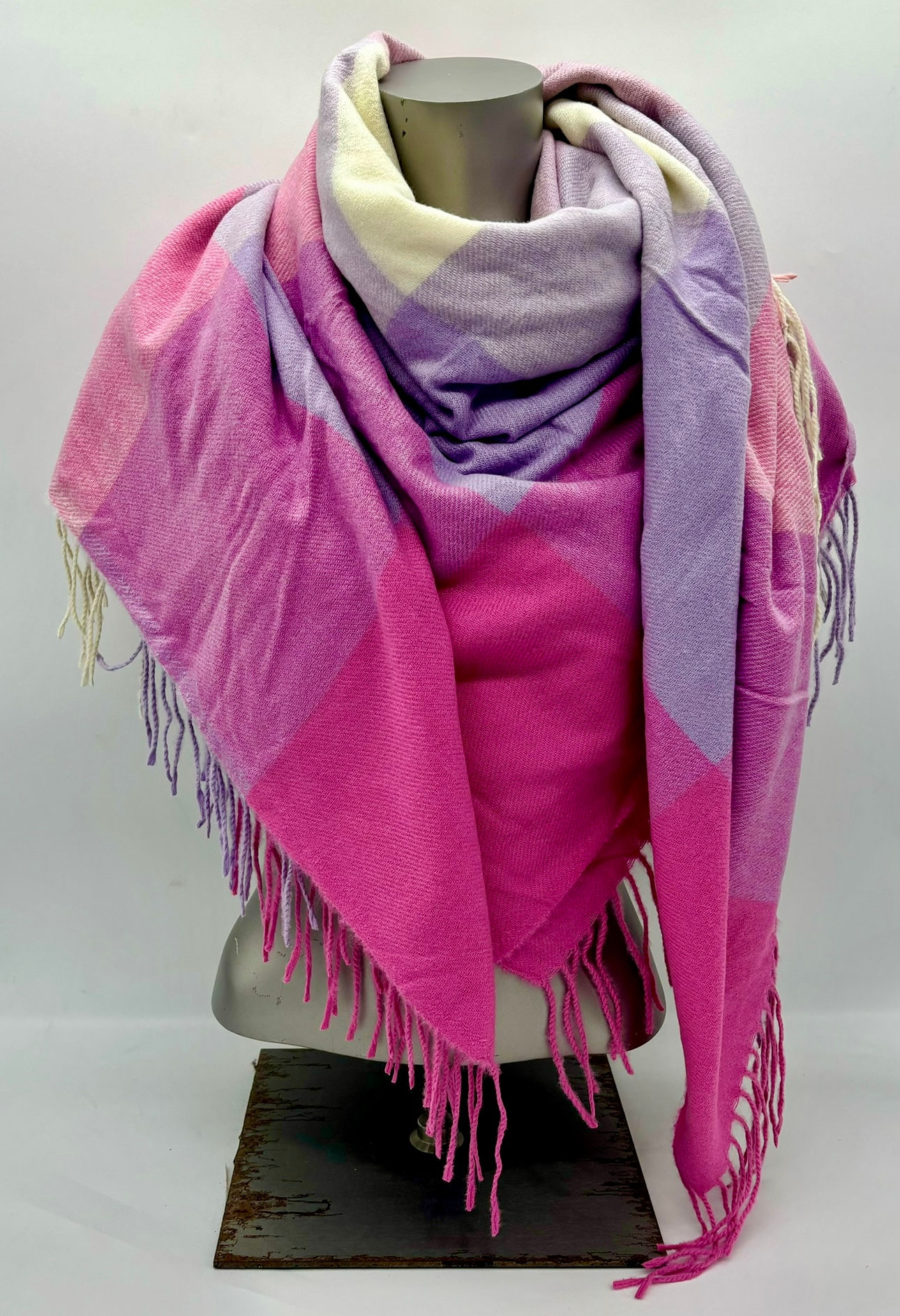 Écharpe carré, modèle mixte, pour homme et femme – N°35 : Fushia