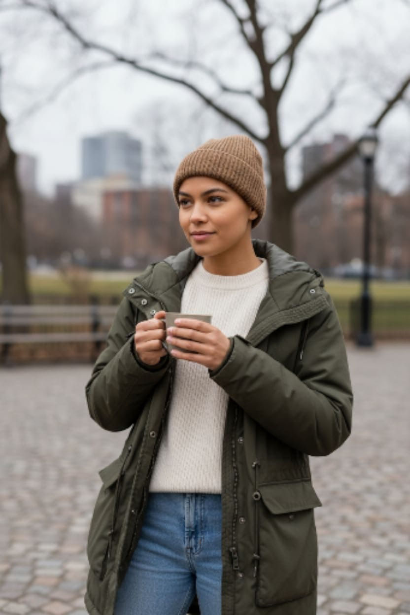 Bonnet Simple et chaud en maille -N°02