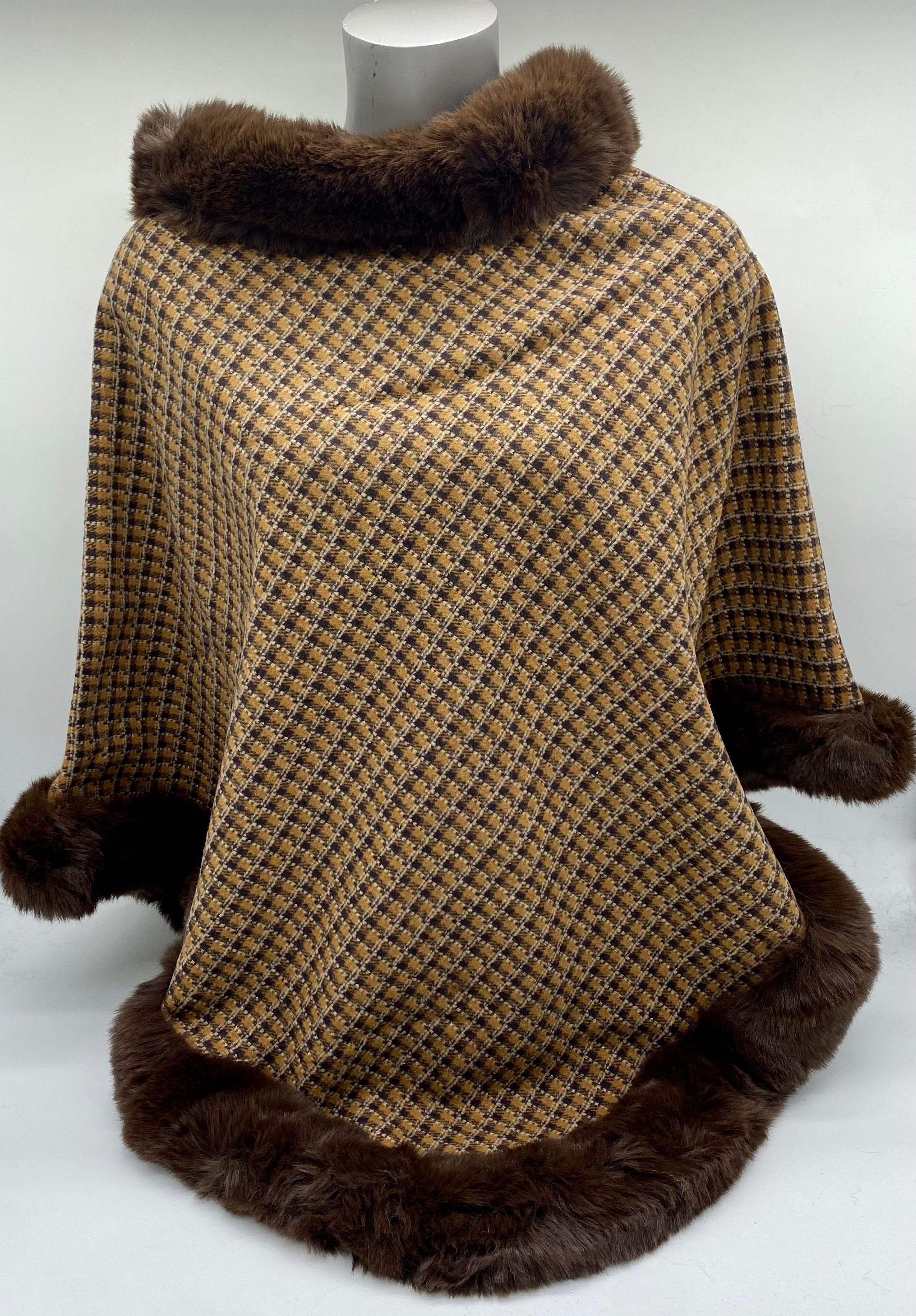 Cape simple, élégance, ample et fluide - 2 - Marron