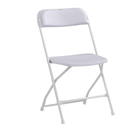 White plastic folding chairs