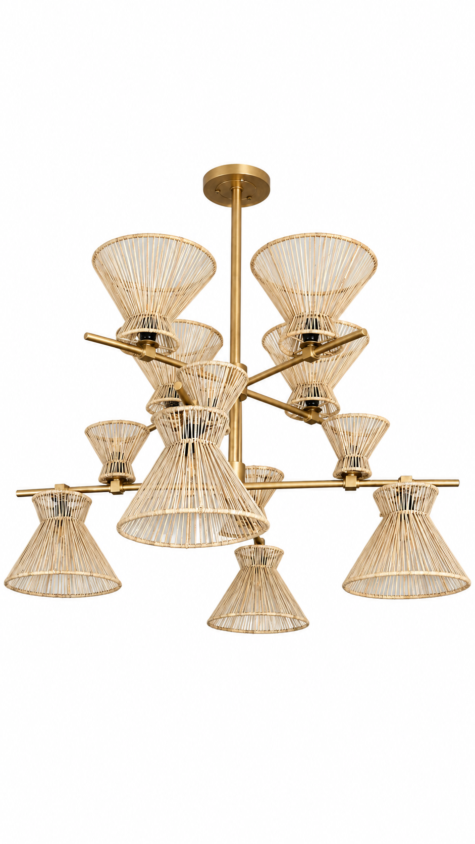 Satin Brass Chandelier in White Studio.png