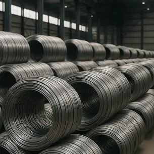 Steel wire in a warehouse