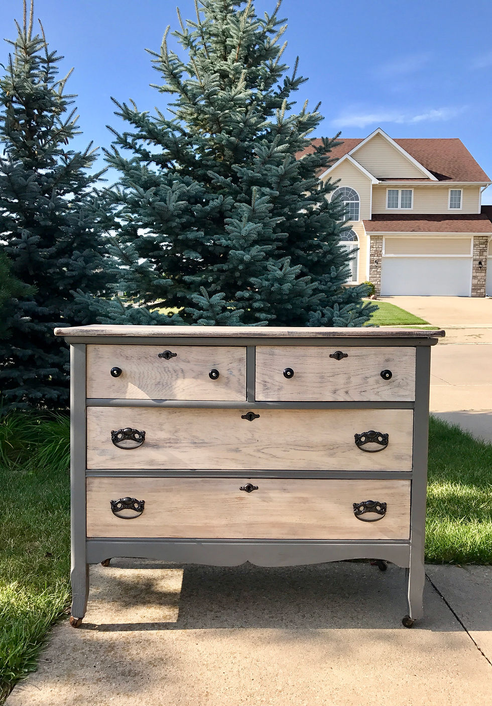 Thumbnail: Solid wood antique dresser in pickle