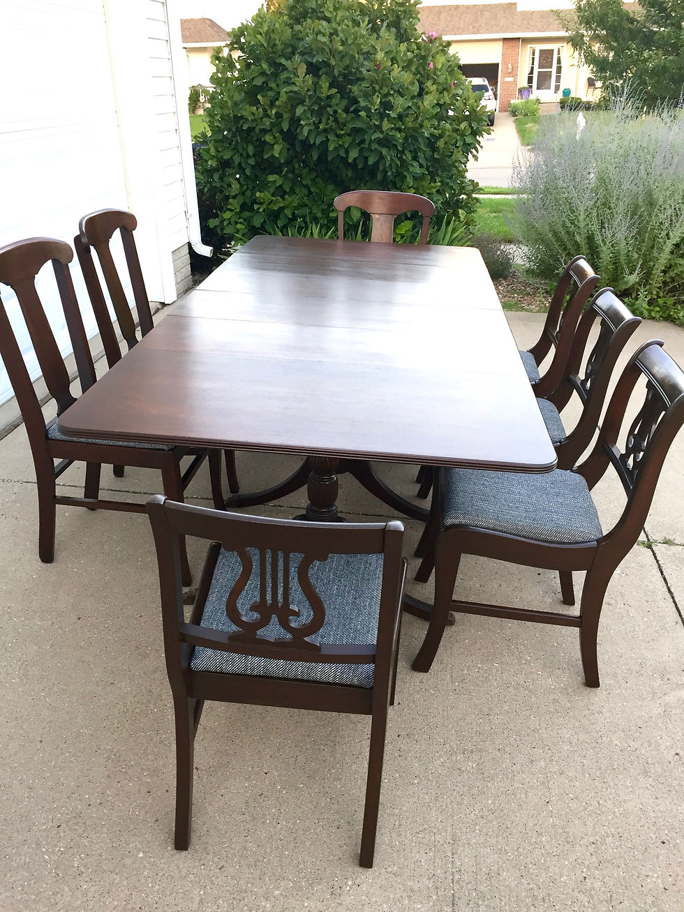 Thumbnail: Duncan Phyfe refinished table and 7 chairs
