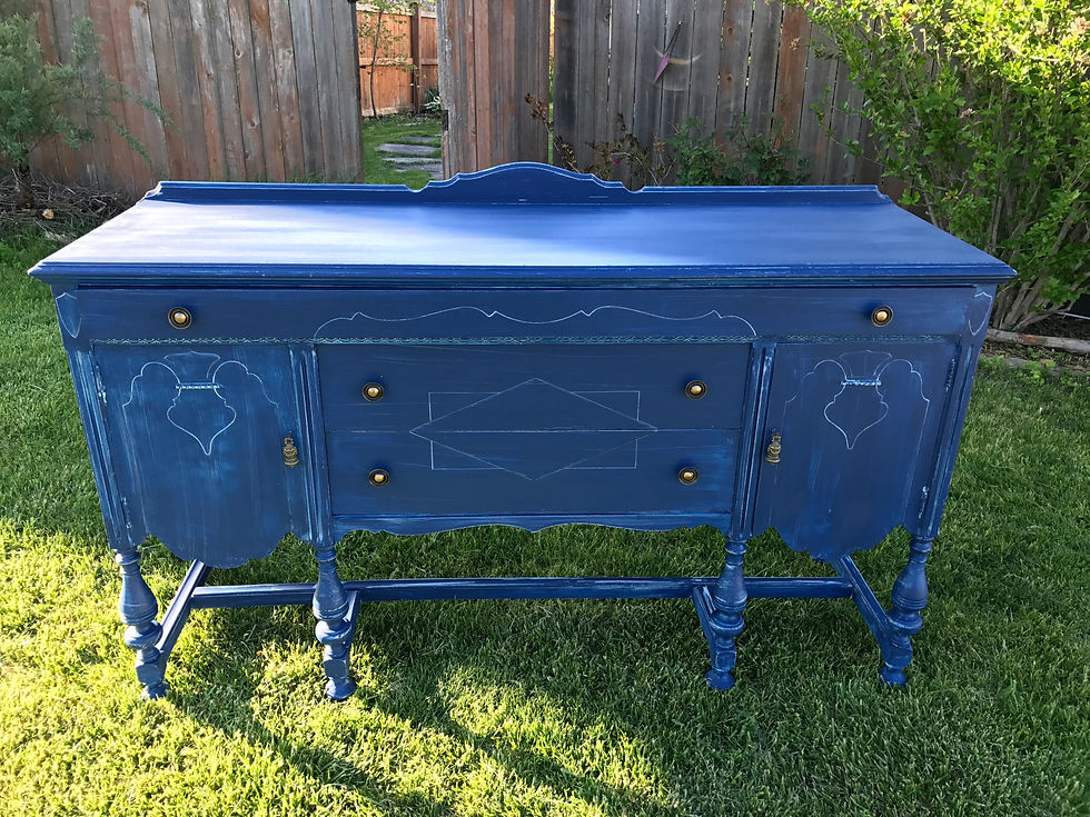 Thumbnail: Antique buffet in denim blue