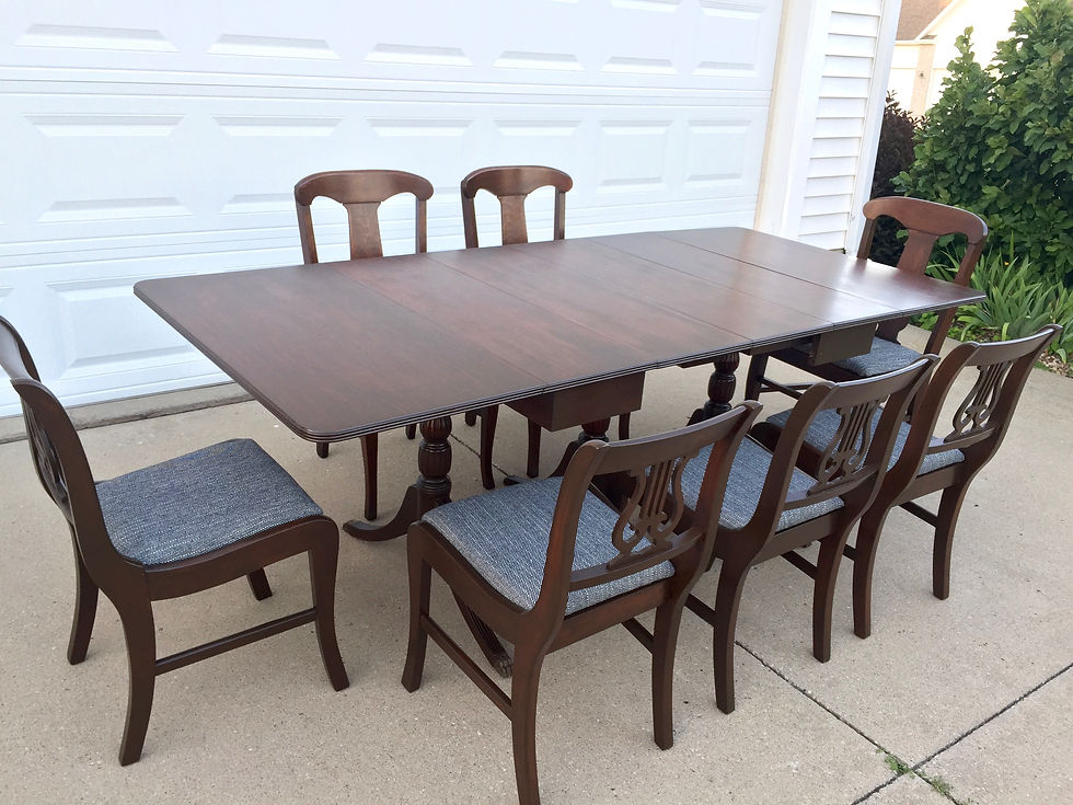 Thumbnail: Duncan Phyfe refinished table and 7 chairs