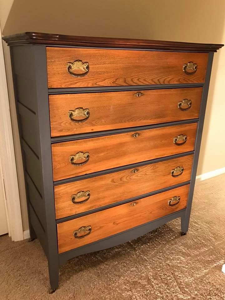 Thumbnail: Antique ash dresser renovated