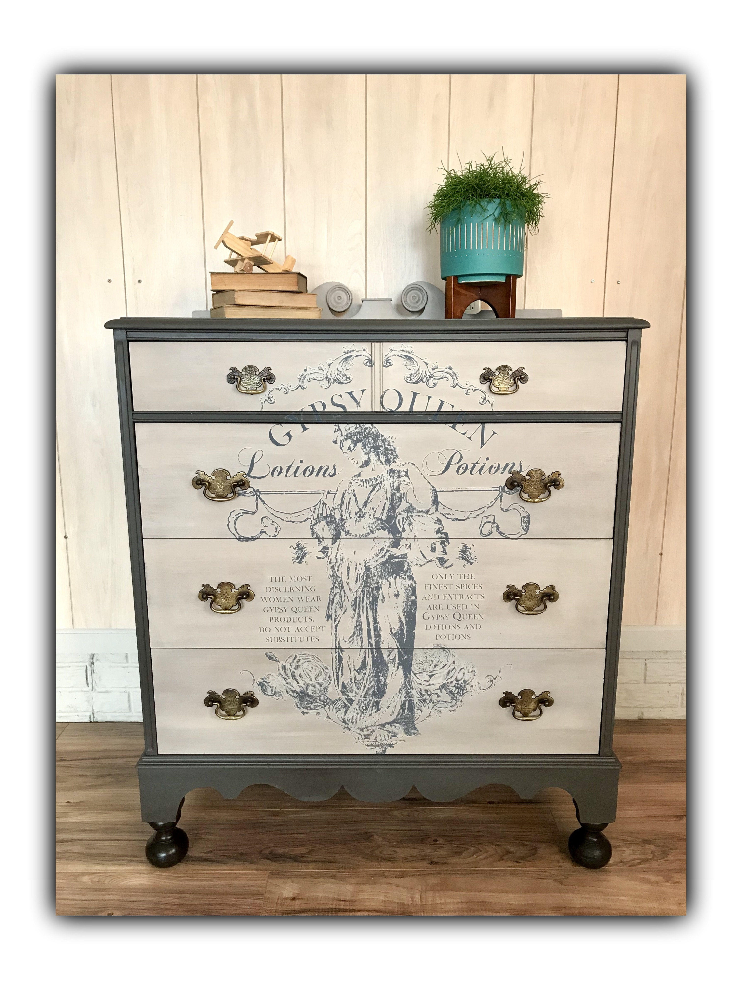 Large solid wood dresser in taupe