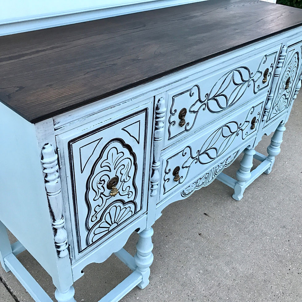Thumbnail: Rustic ornate buffet in Savannah Mist
