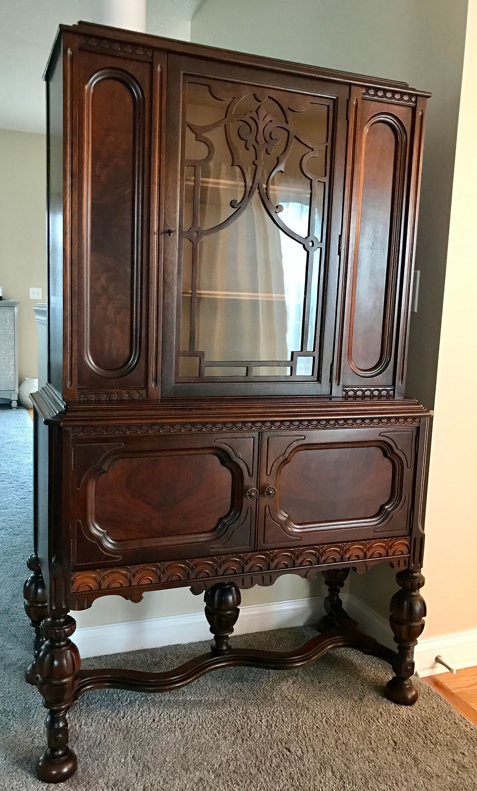 Thumbnail: Black walnut antique hutch