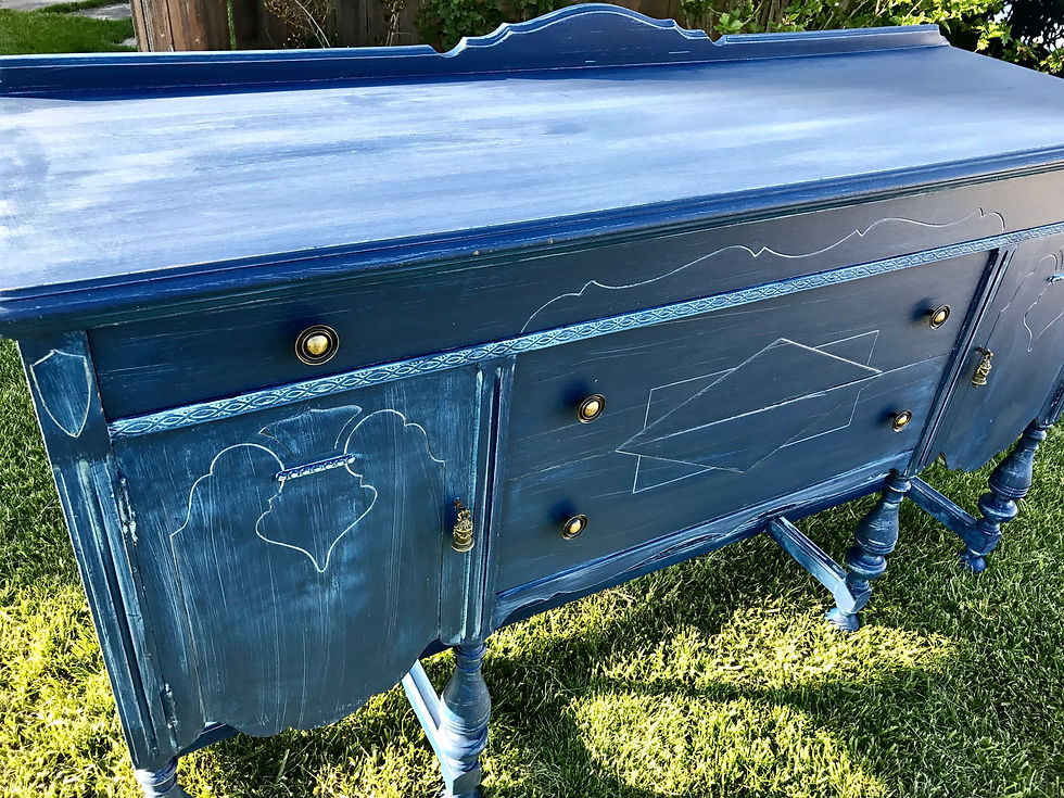 Thumbnail: Antique buffet in denim blue