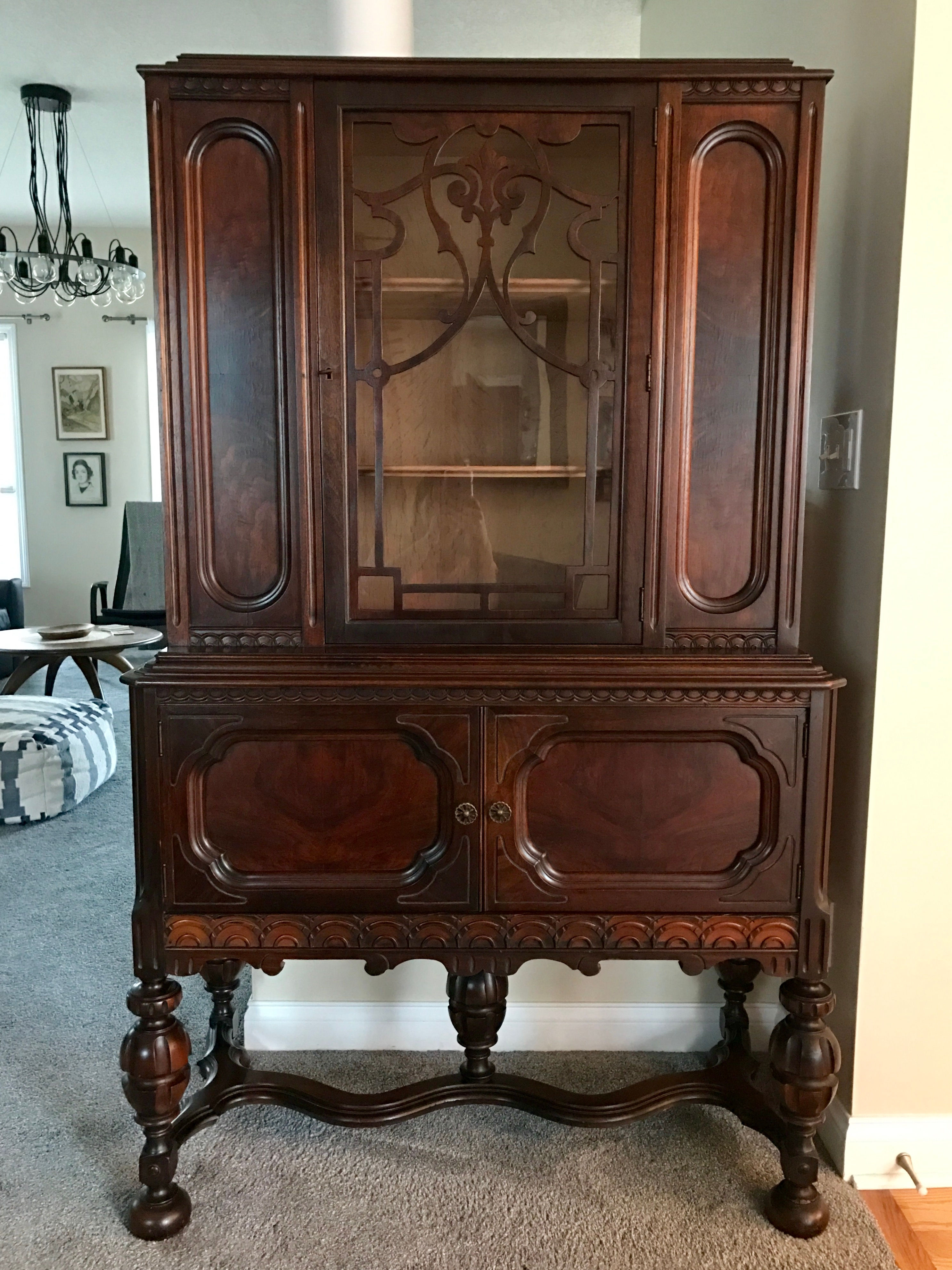 Black walnut antique hutch