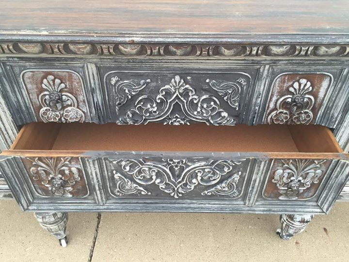 Thumbnail: Antique 18th century rescued sideboard