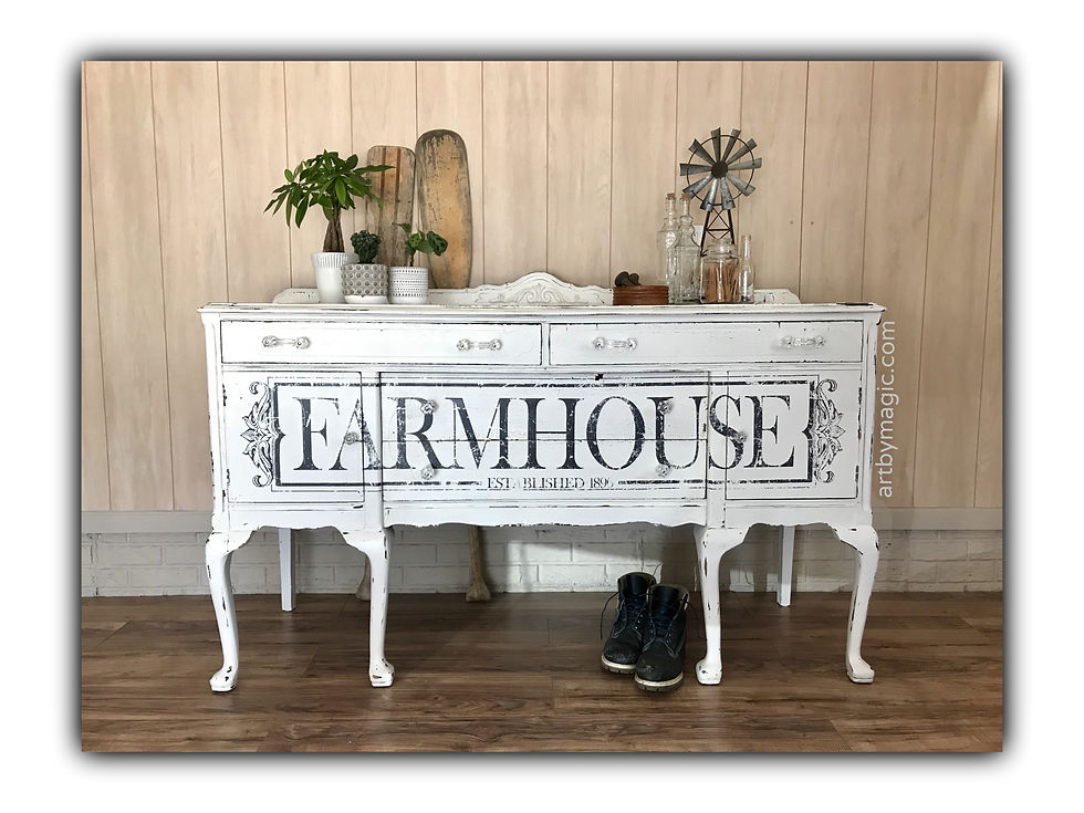Thumbnail: White chippy farmhouse buffet