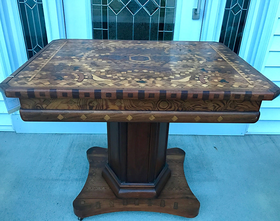 Thumbnail: Antique handmade inlay parlor table 