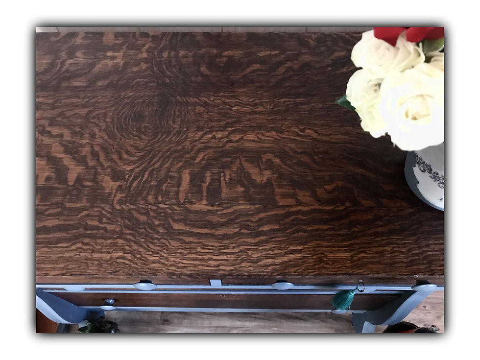 Thumbnail: Tiger oak dresser with key