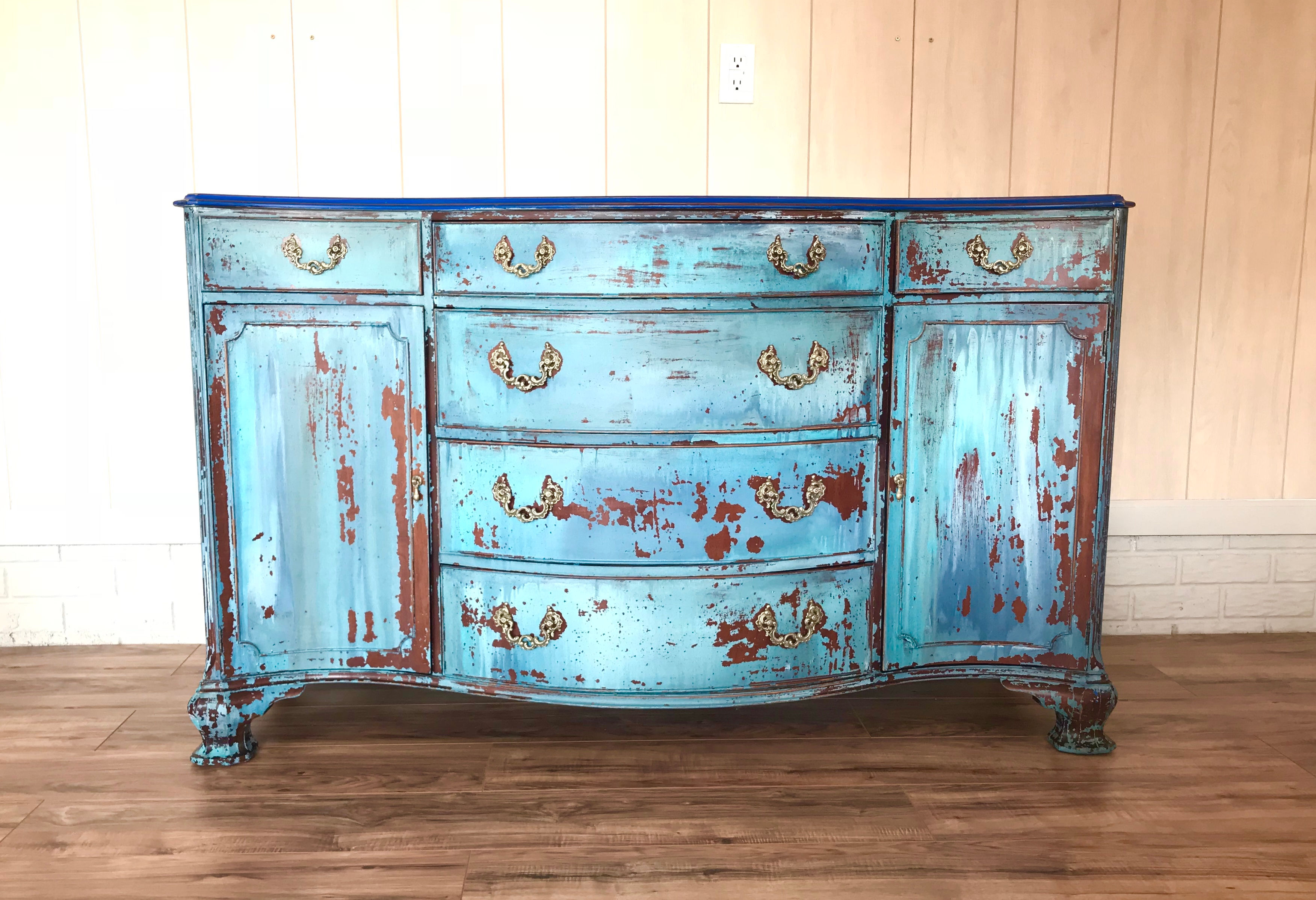Amalfi coast inspired antique buffet