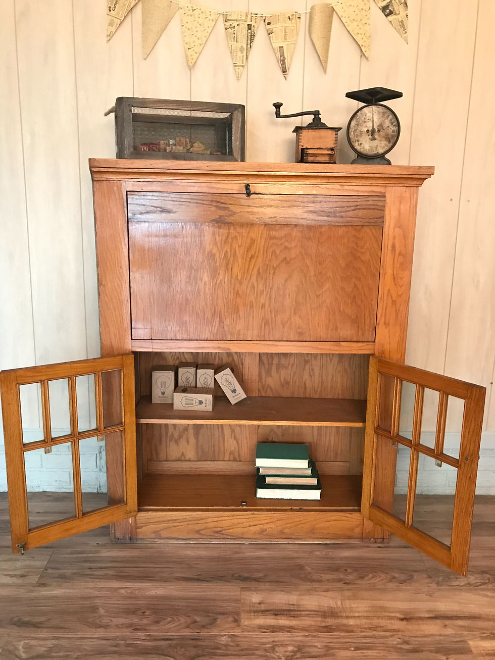 Thumbnail: Architectural salvage mission oak secretary 