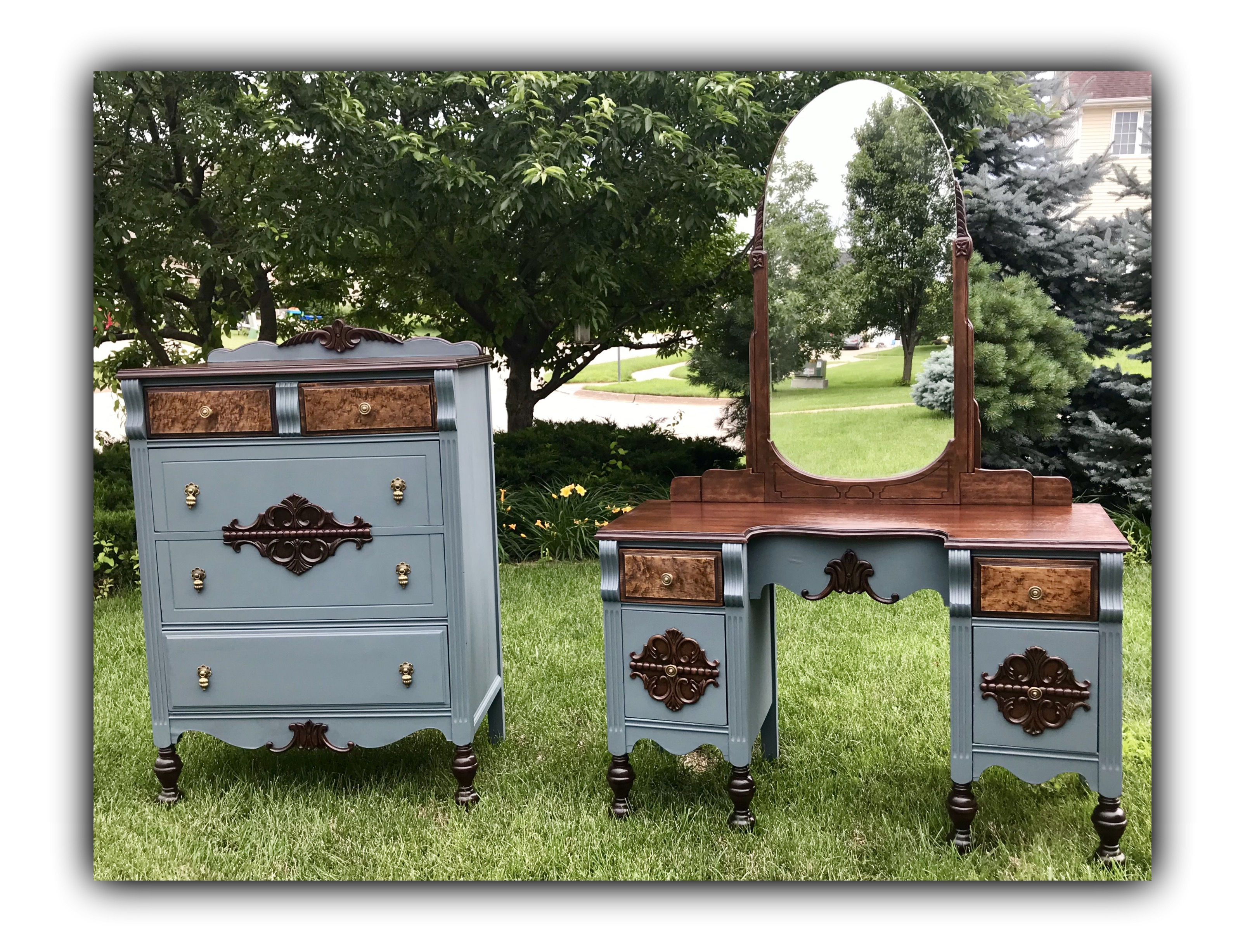 Antique vanity and dresser set 