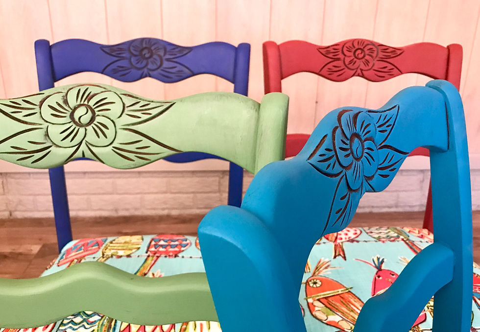 Thumbnail: Fun accent chair birds and roses - cobalt