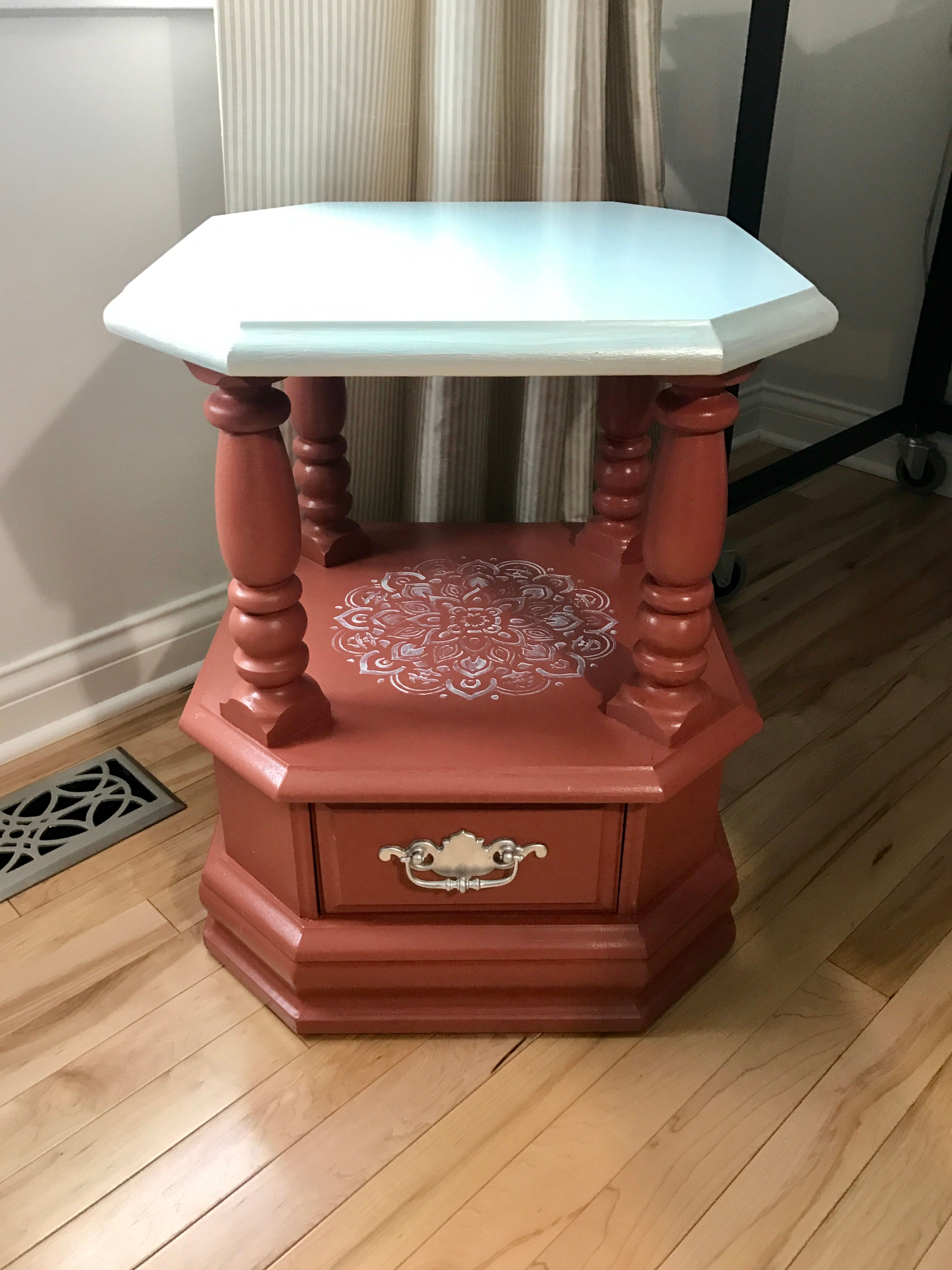 Octagonal vintage Mersman mandala table