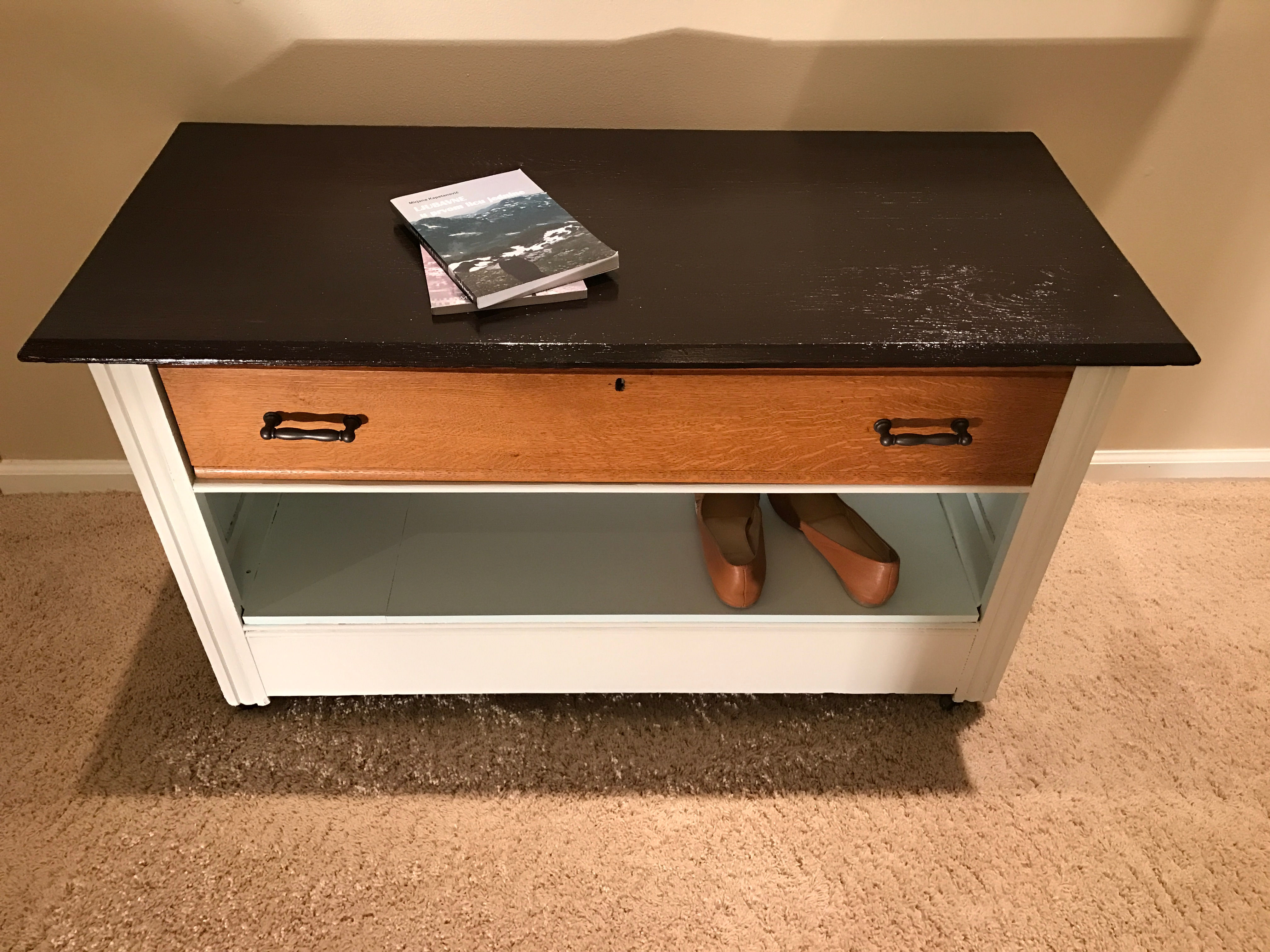 Antique conversion tv stand