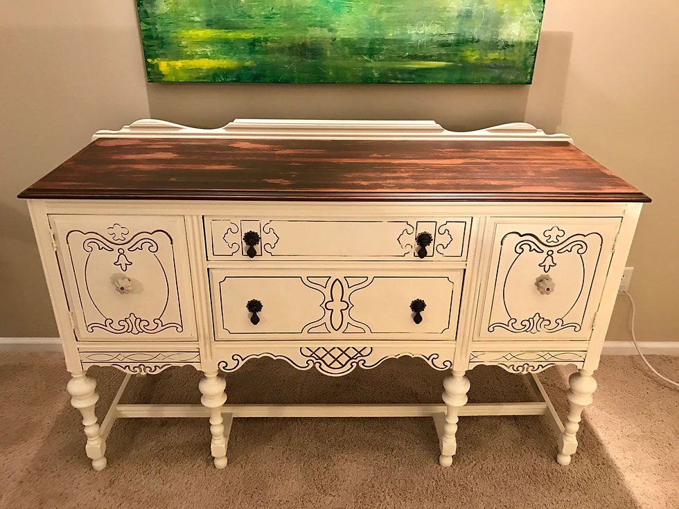 Thumbnail: Farmhouse ornate buffet in buttercream