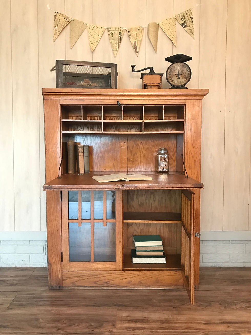 Thumbnail: Architectural salvage mission oak secretary 