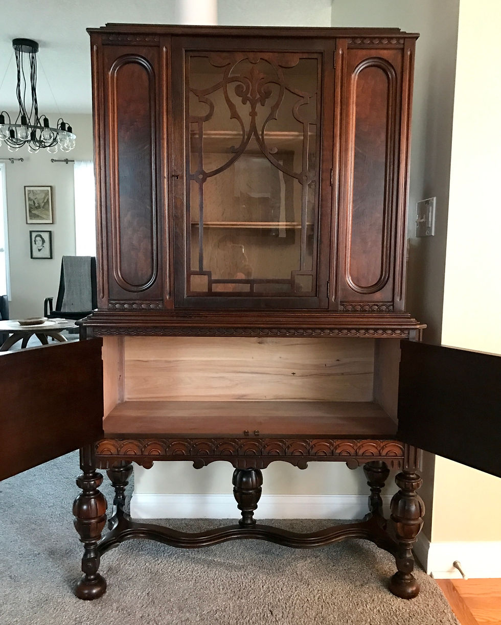 Thumbnail: Black walnut antique hutch