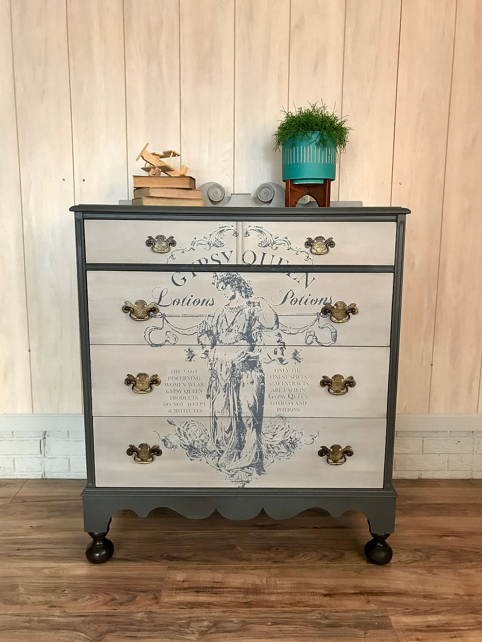 Thumbnail: Large solid wood dresser in taupe