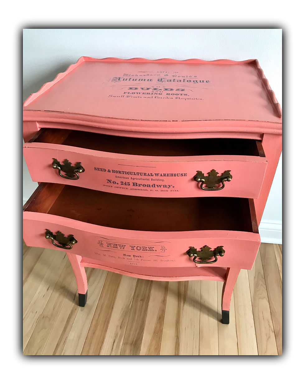 Thumbnail: Antique night stand with two drawers