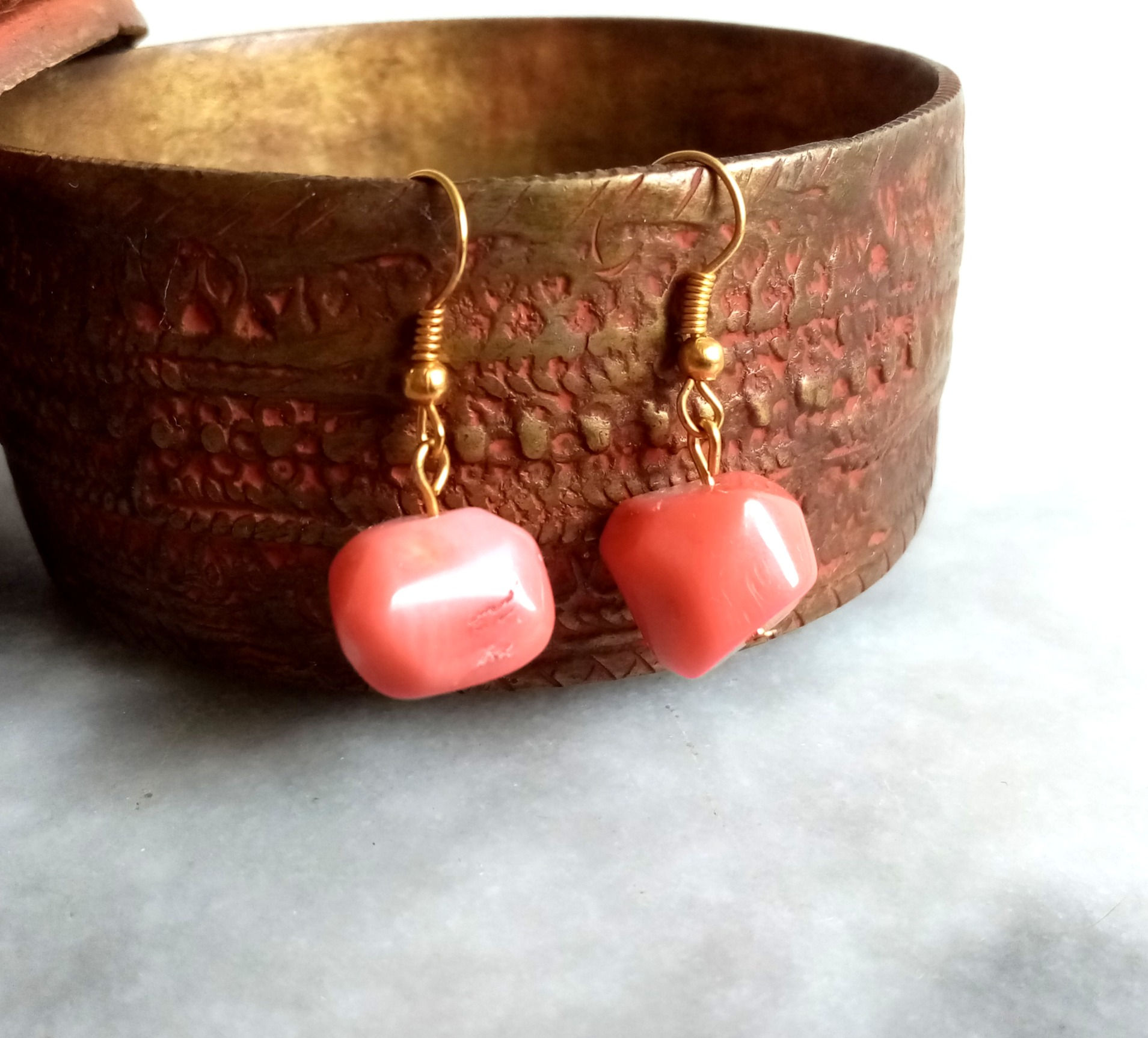 Boucles d'oreilles Ivoire Végétal