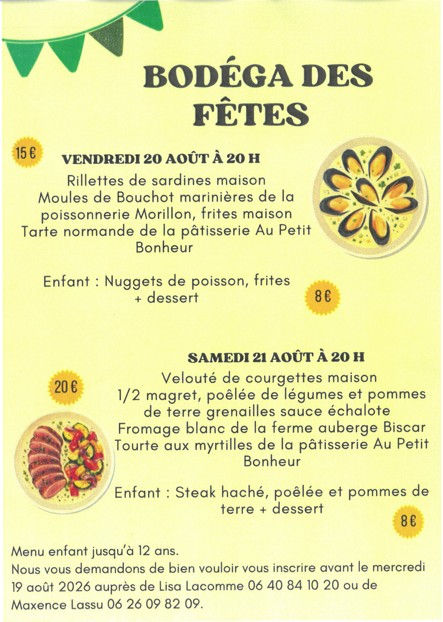 Repas Bodéga des Fêtes d'Arbus