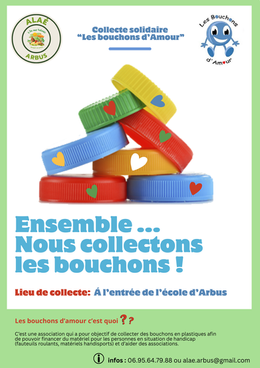 ALAE d'Arbus - Partenariat avec l'association "les bouchons d'Amour"