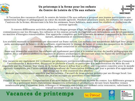 Accueil de Loisirs IAE : Bilan des vacances de printemps 