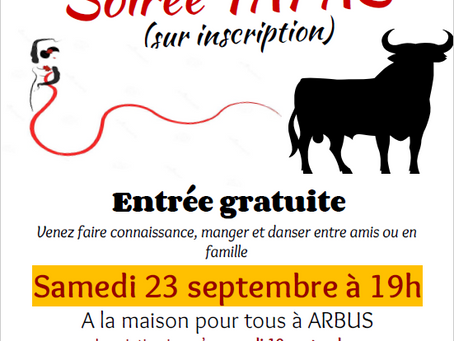 SOIRÉE TAPAS ORGANISÉE PAR L'APE d'Arbus