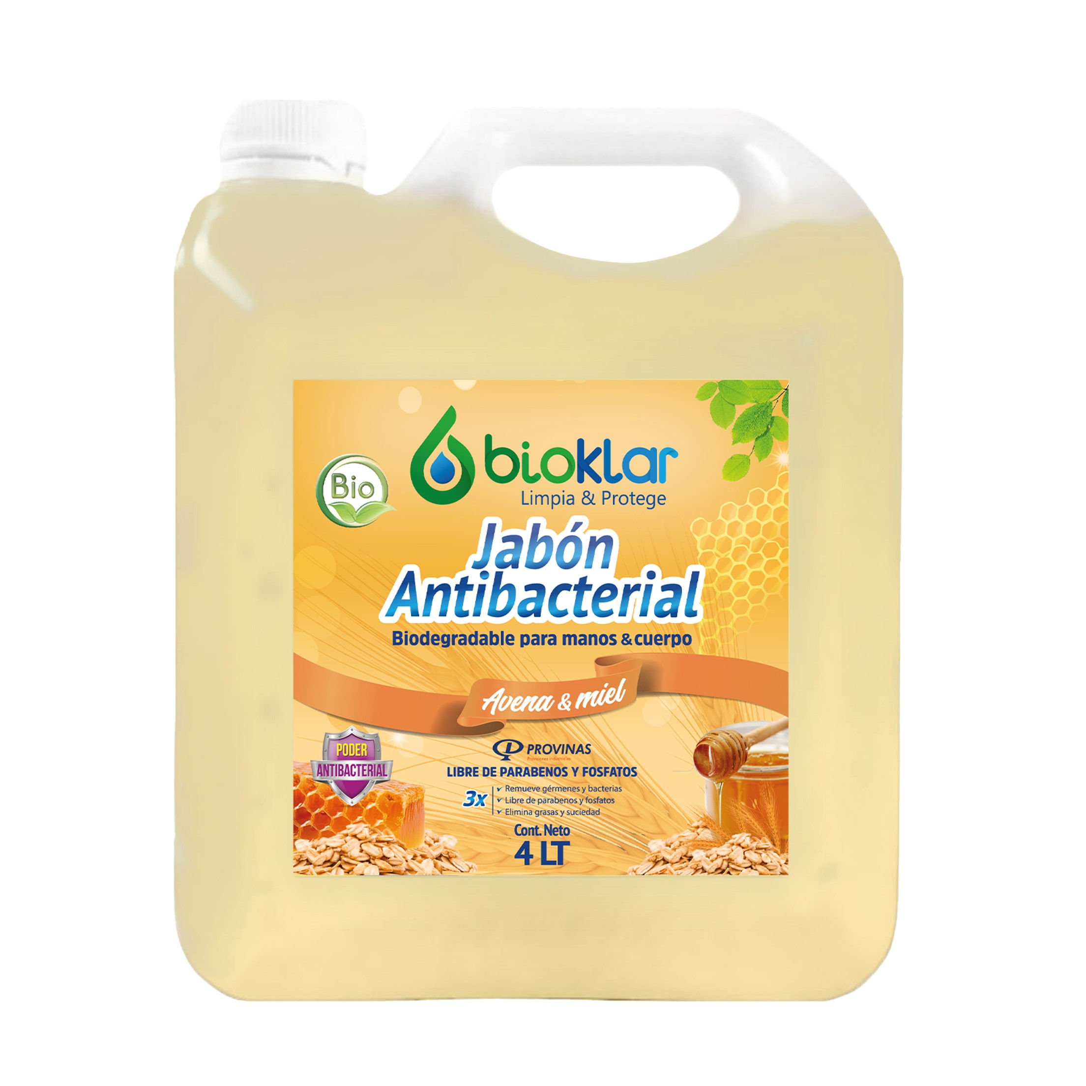 JABON MANOS AVENA Y MIEL GALON 4 LT