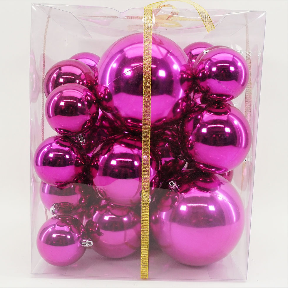 Thumbnail: SHINY BALL ASSORTED SIZES 25 PCS ( 15 COLORS )