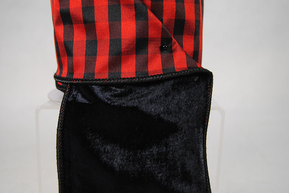 Miniatura: RIBBON 4X10YDS BUFFALO PLAID RED AND BLACK