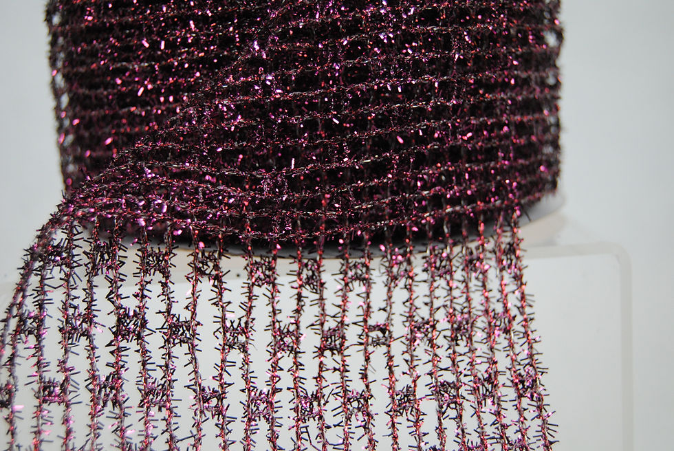 Thumbnail: RIBBON METALLIC NET 4X10 PLUM