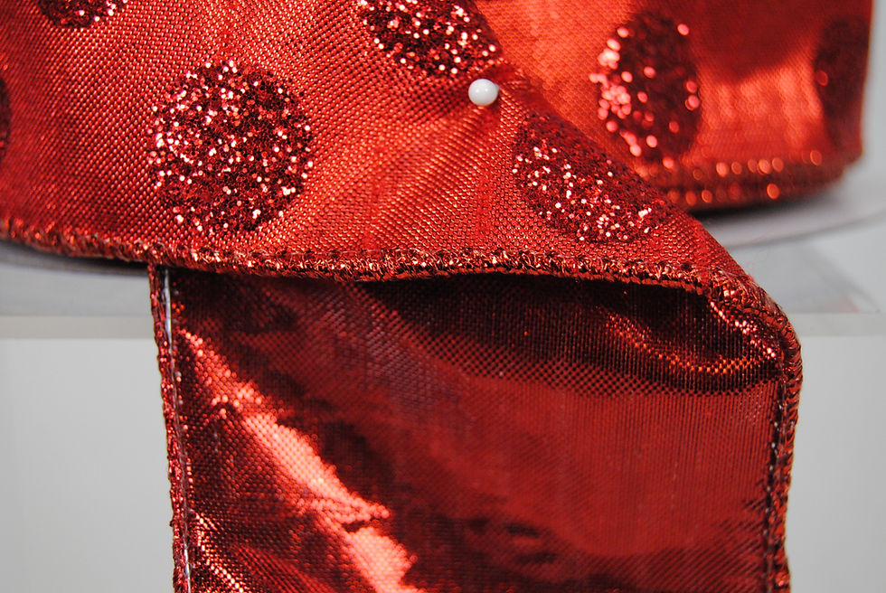 Miniatura: RIBBON GLIT POLKA DOTS 2.5X10 RED