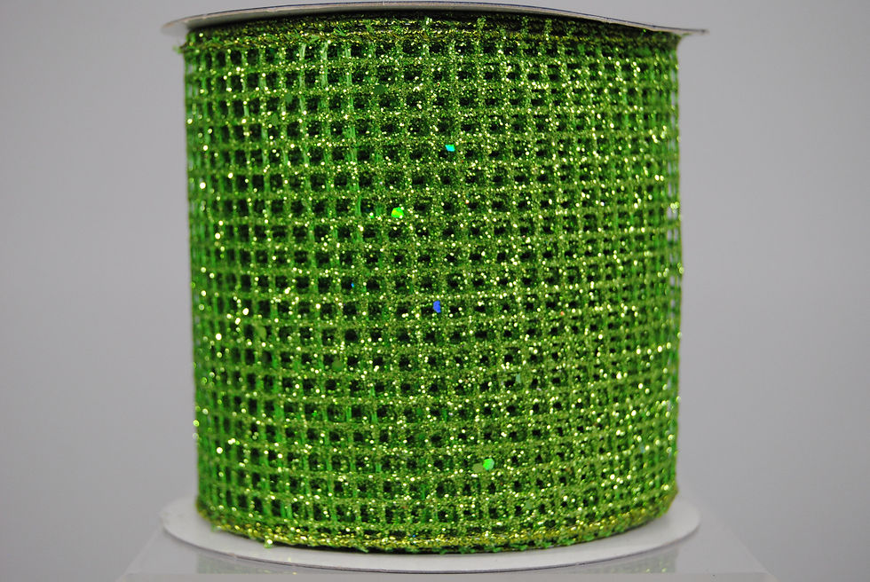 Thumbnail: RIBBON GLITTER NET 4X10YDS EMERALD