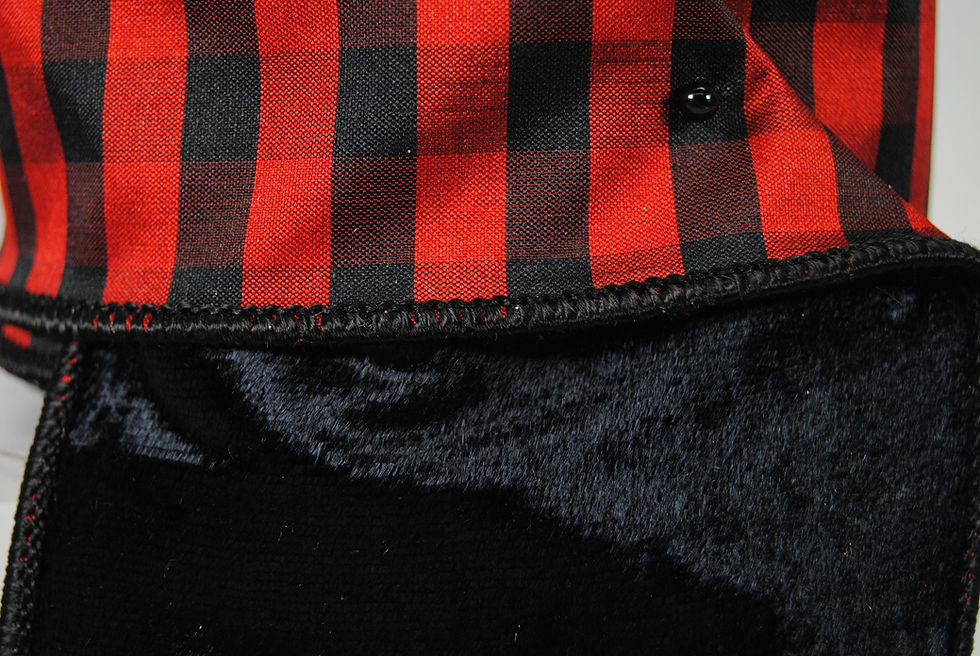 Miniatura: RIBBON 4X10YDS BUFFALO PLAID RED AND BLACK
