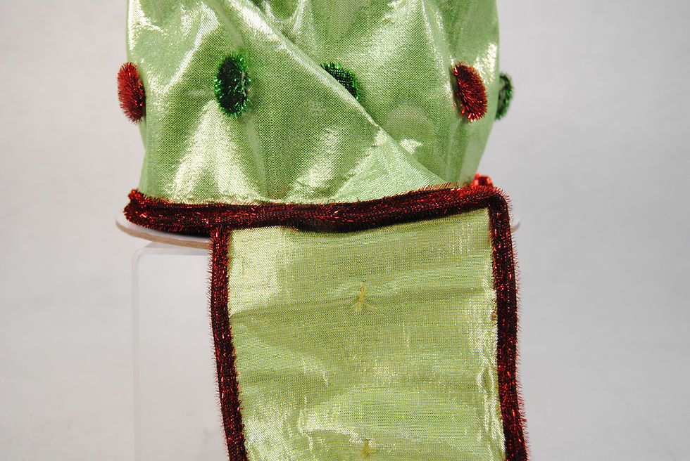 Thumbnail: RIBBON LAME BUTTONS 4X5 RED AND GREEN