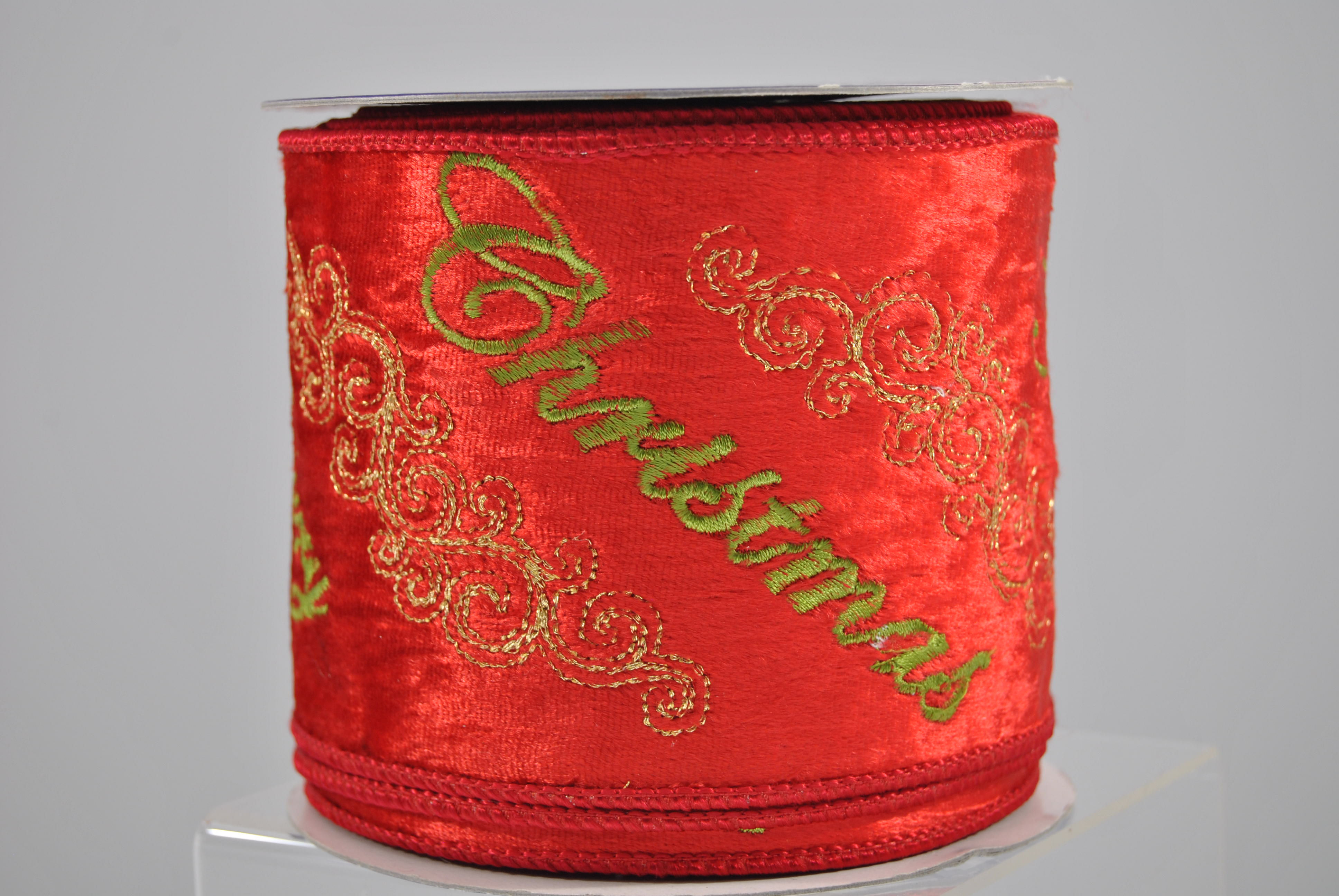 RIB EMB MERRY CHRISTMAS 4X10 R